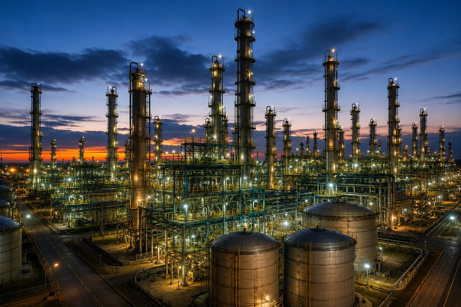 Refinería con detección de gases instalada